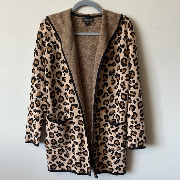 Rachel Zoe Sweaters - RACHEL ZOE leopard print hooded sweater w/ pockets